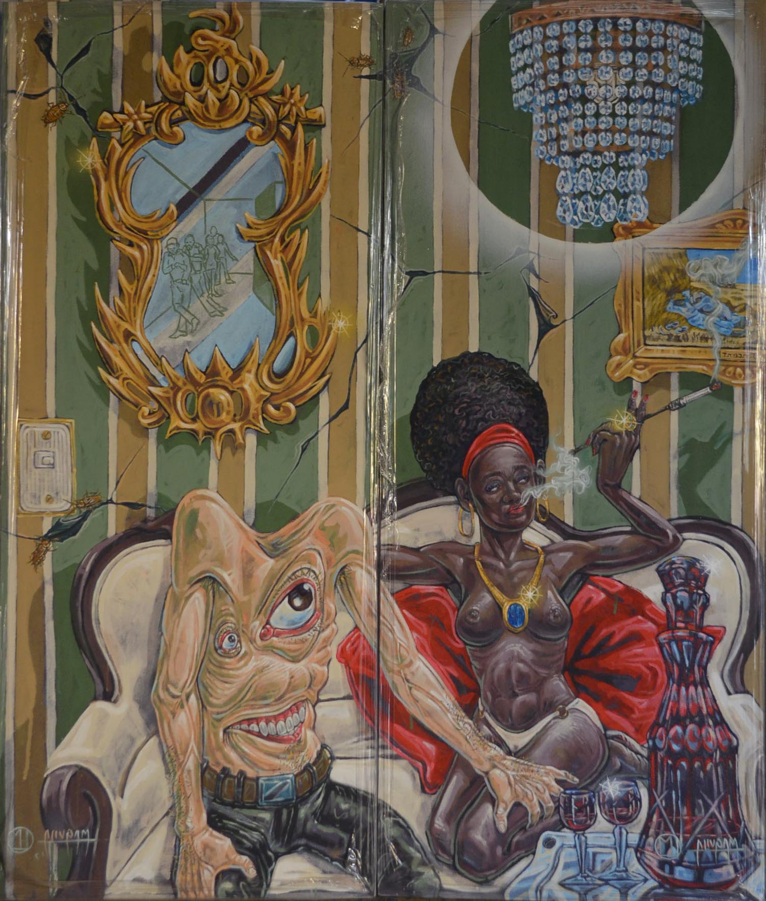 Brujas moderns, work by Fernando M. Águila — acrylic on canvas