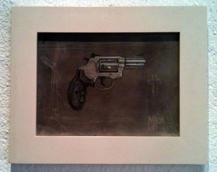 Calibre .38, work by Fernando M. Águila — mixed media