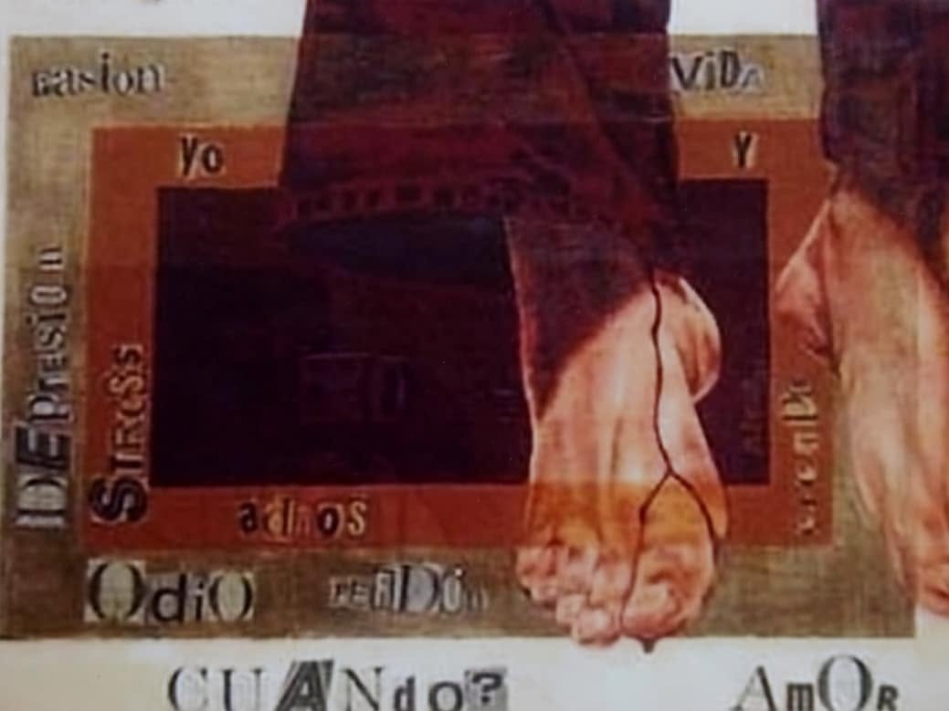 Carta suicida, work by Fernando M. Águila — collage and inks on paper