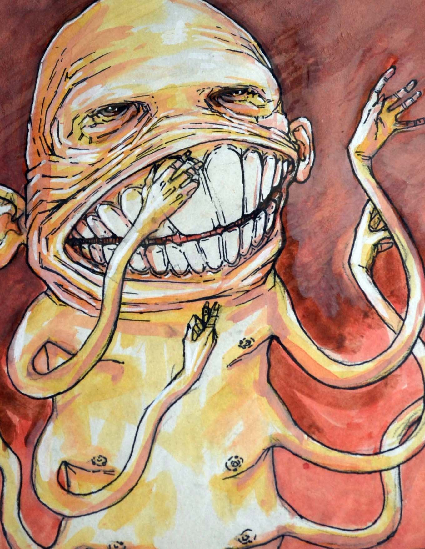Ente, work by Fernando M. Águila — gouache and ink on paper