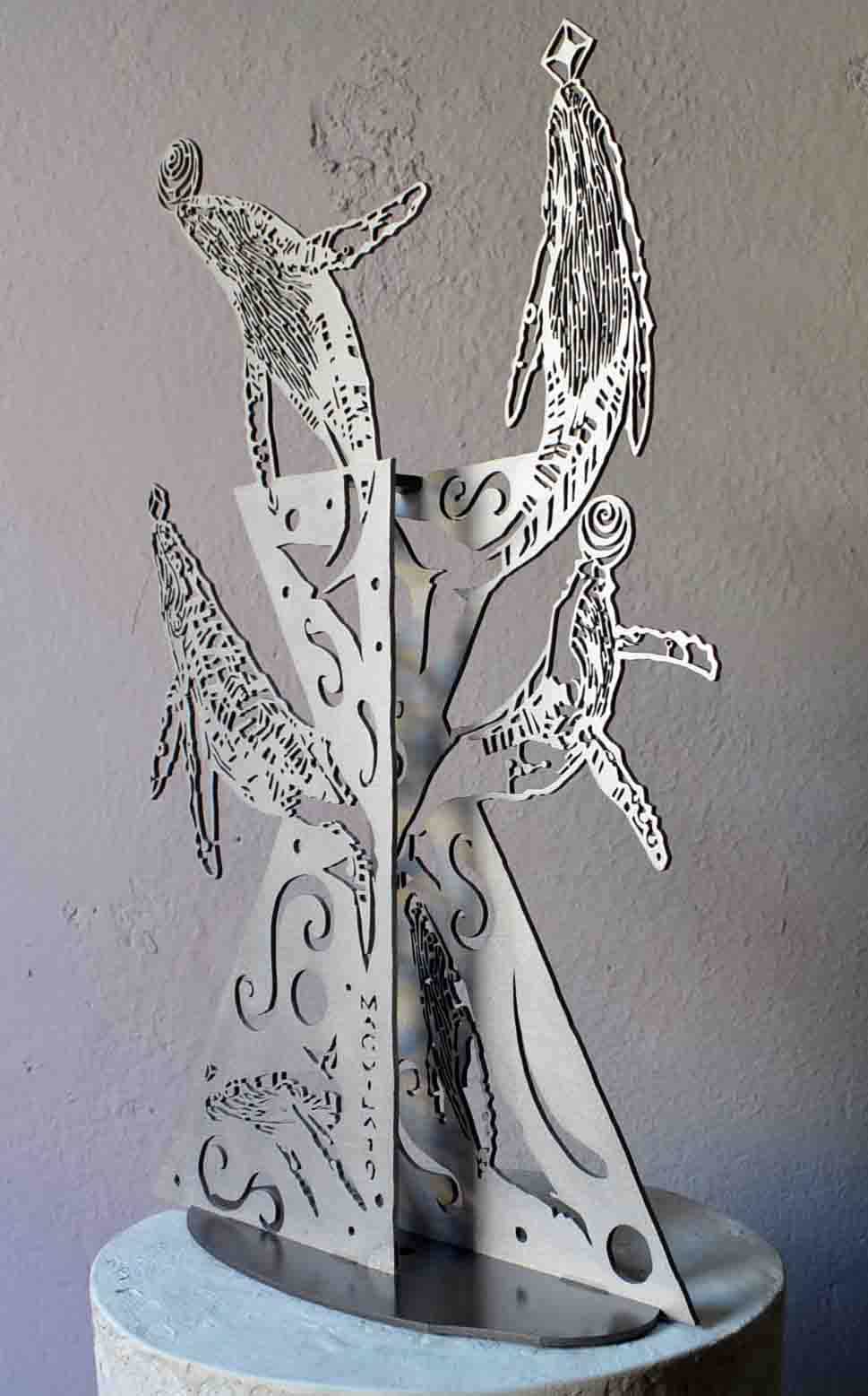 Galvanizado, tres cuartos frente, work by Fernando M. Águila — object and bas-relief