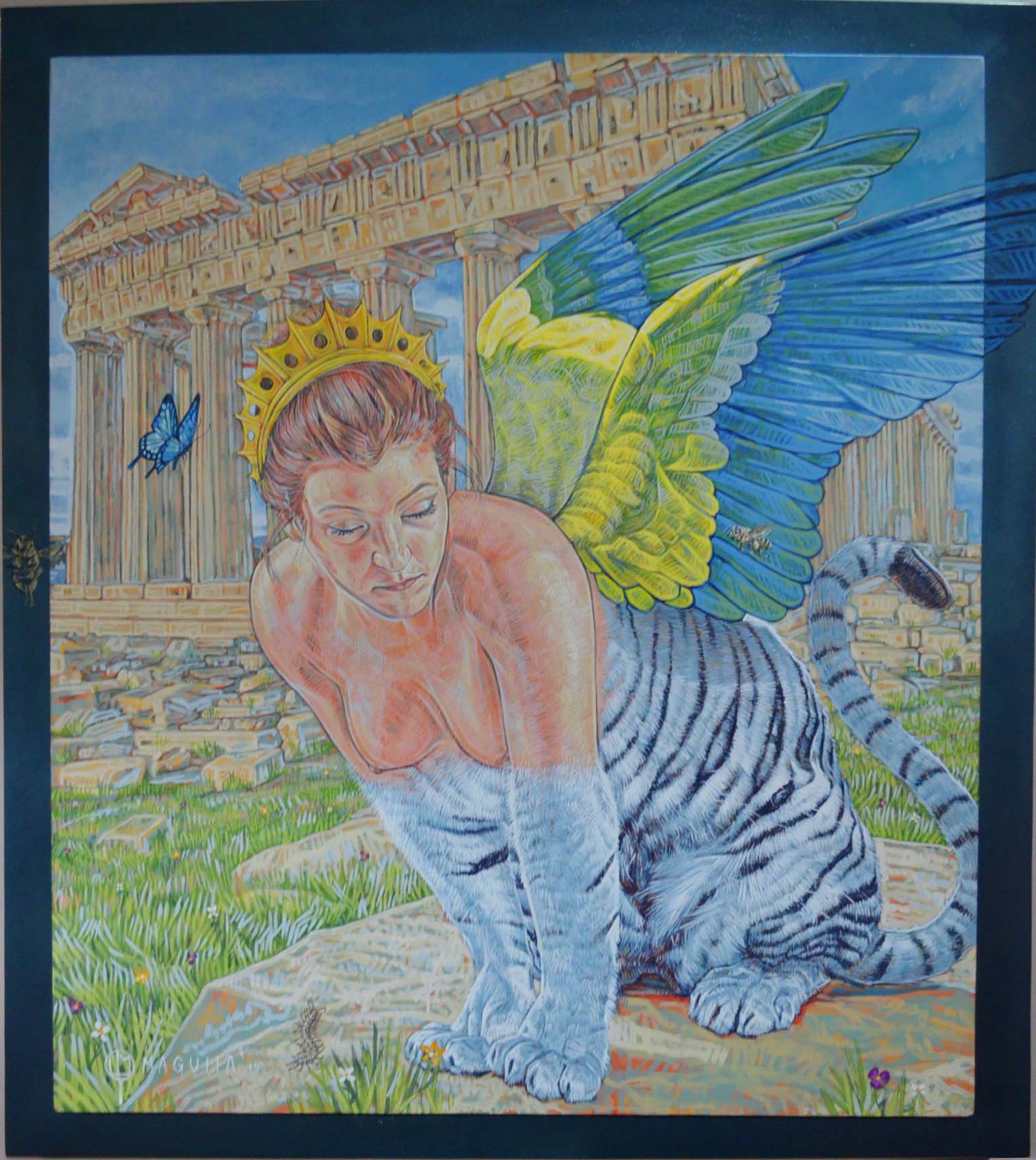 La esfinge griega, work by Fernando M. Águila — acrylic on canvas