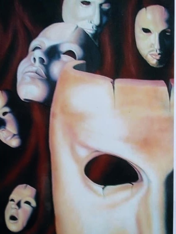Las máscaras sociales, work by Fernando M. Águila — mixed media