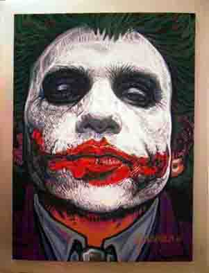 Mad Movies — guasón de ledger, work by Fernando M. Águila — acrylic on canvas