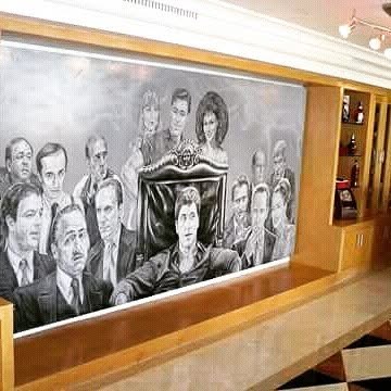 Mad Movies — mafiosos, work by Fernando M. Águila — drawing, graphite and charcoal