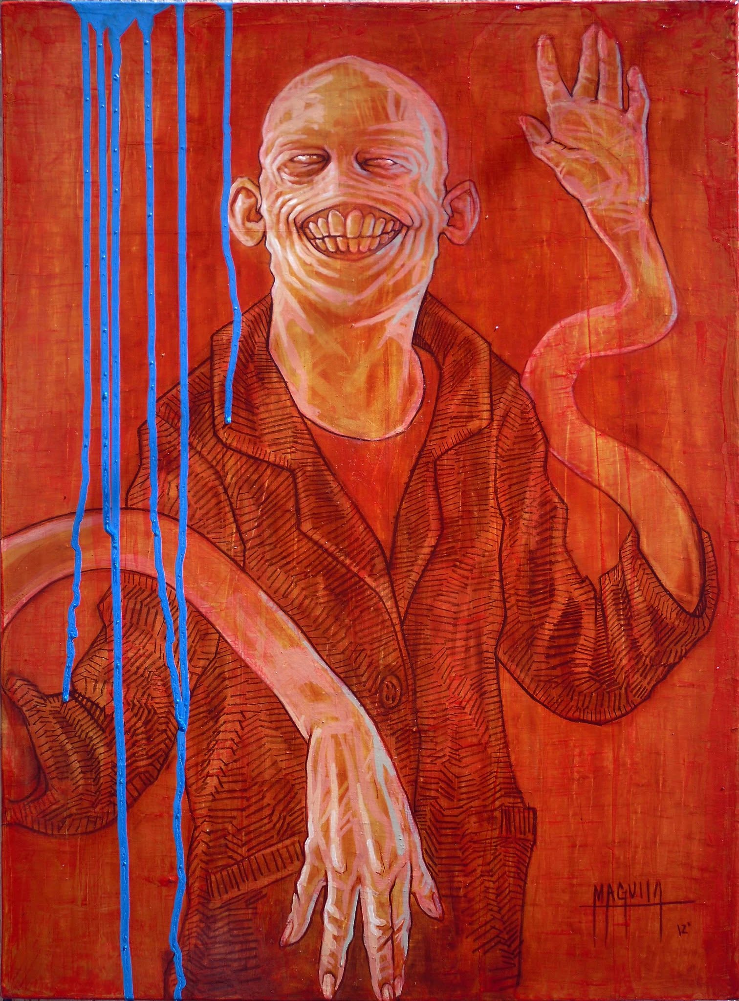 Mutando a un ser extraño, work by Fernando M. Águila — drawing, graphite and charcoal