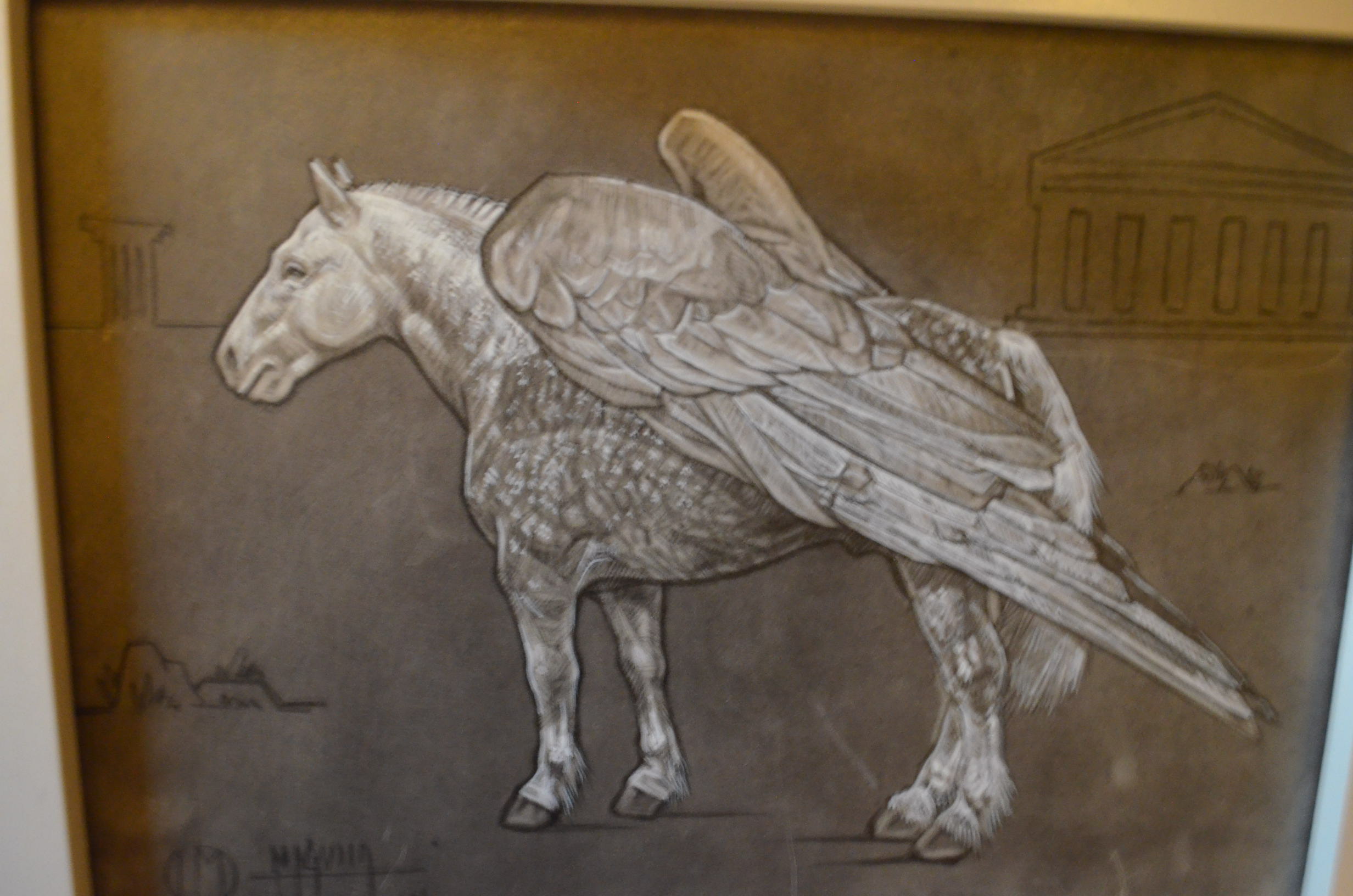 Pegaso blanco, work by Fernando M. Águila — mixed media