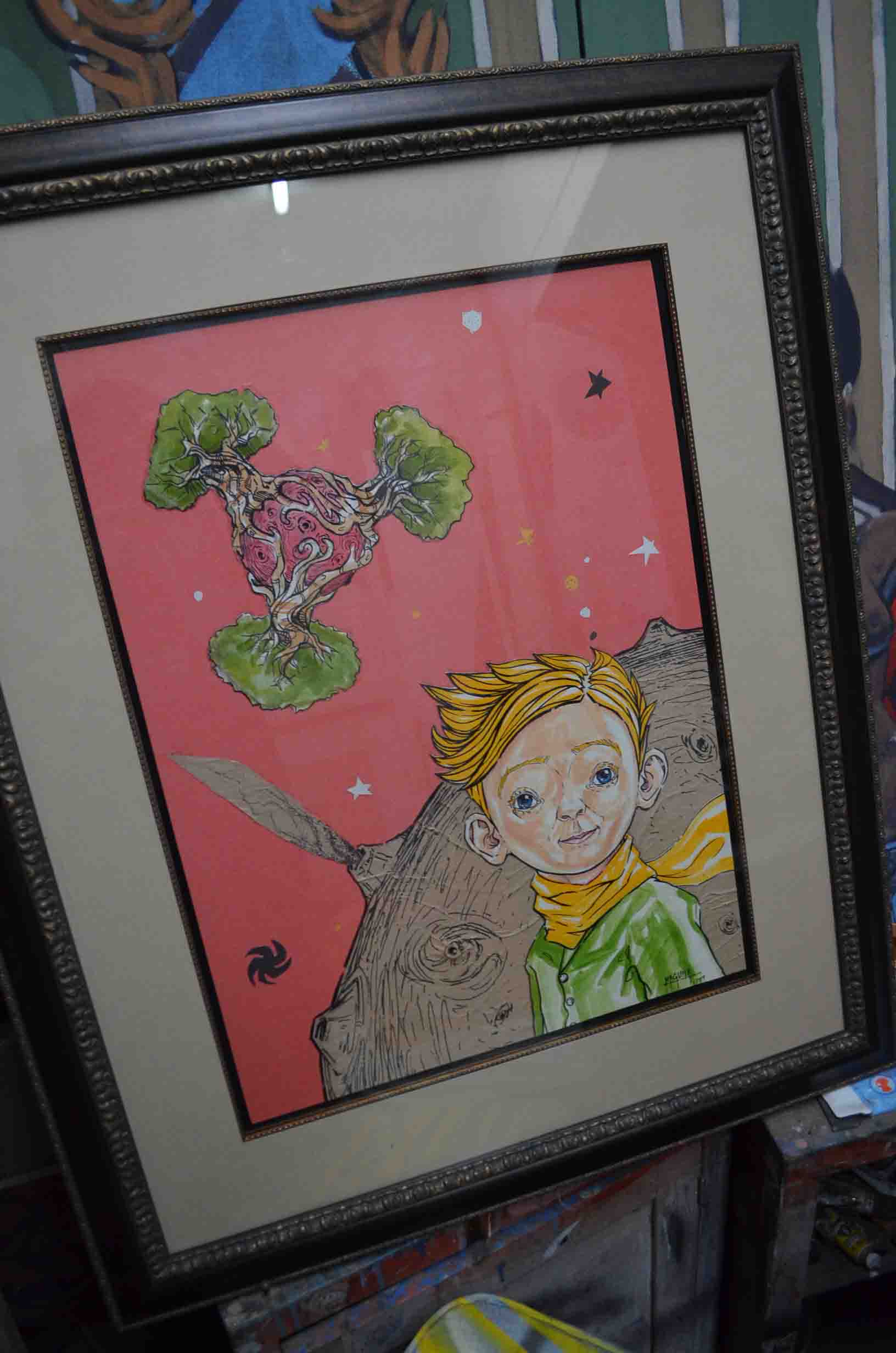 Prince and trees, work by Fernando M. Águila — mixed media