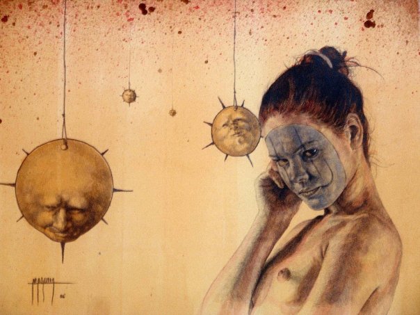 Calé — Bárbora I by Fernando M. Águila, work from the Calé series in mixed media on paper