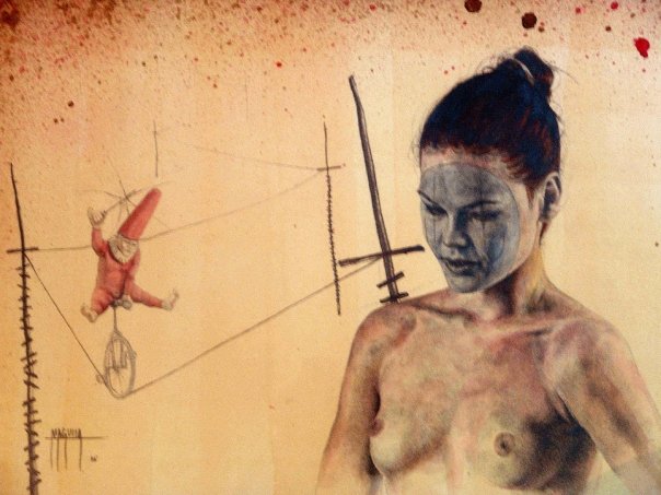 Calé — Bárbora II by Fernando M. Águila, work from the Calé series in mixed media on paper