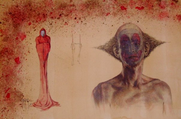 Calé — William II by Fernando M. Águila, work from the Calé series in mixed media on paper