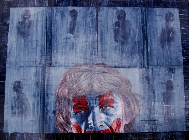 El Viejo by Fernando M. Águila, mixed media portrait on canvas